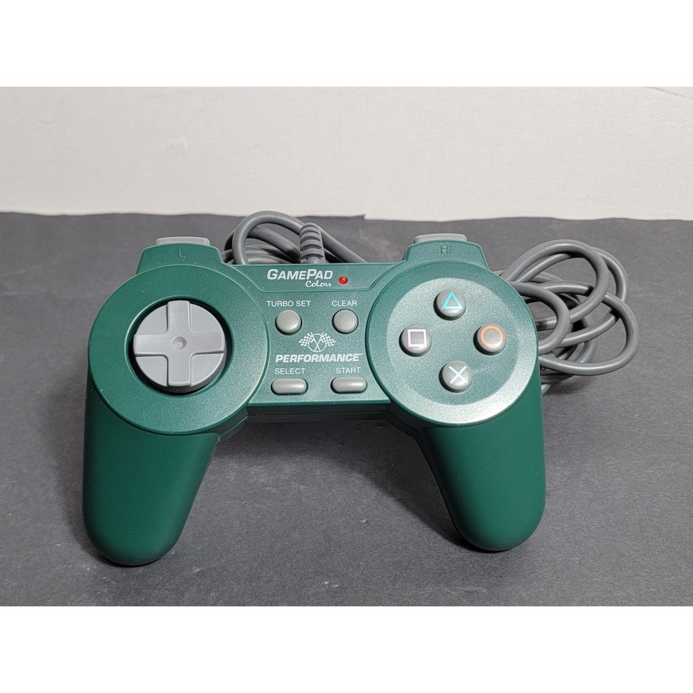 Playstation 1 PS1 GamePad Colors Green Controller Console Wired Tested Working